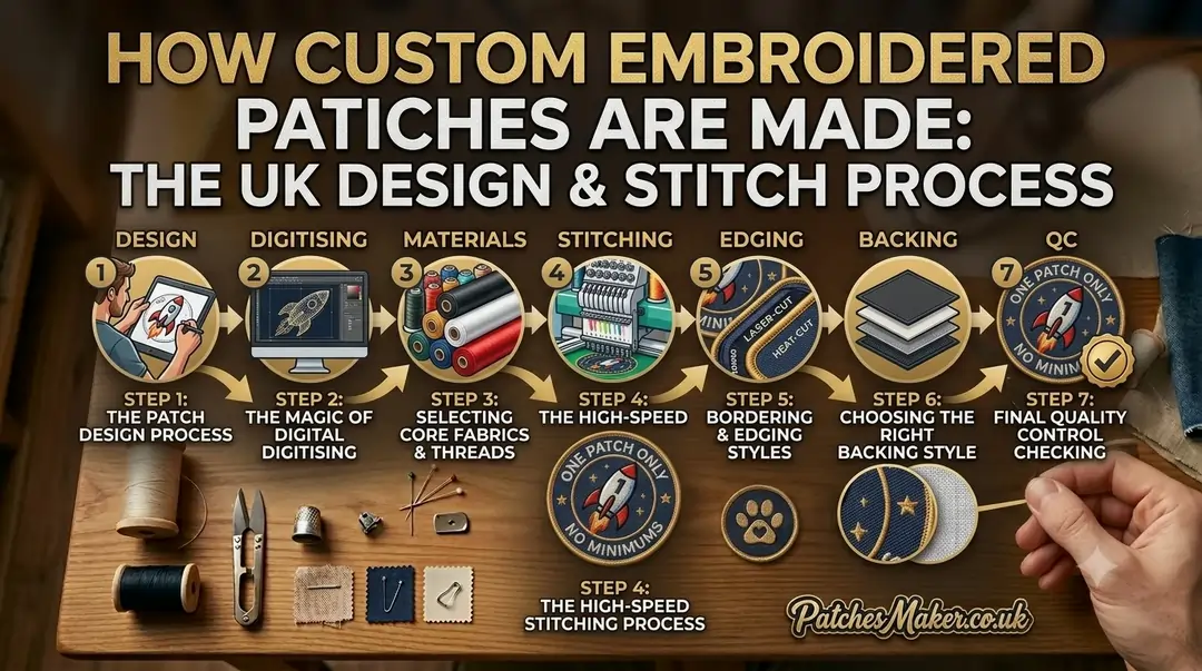 How Custom Embroidered Patches Are Made The UK Design & Stitch Process